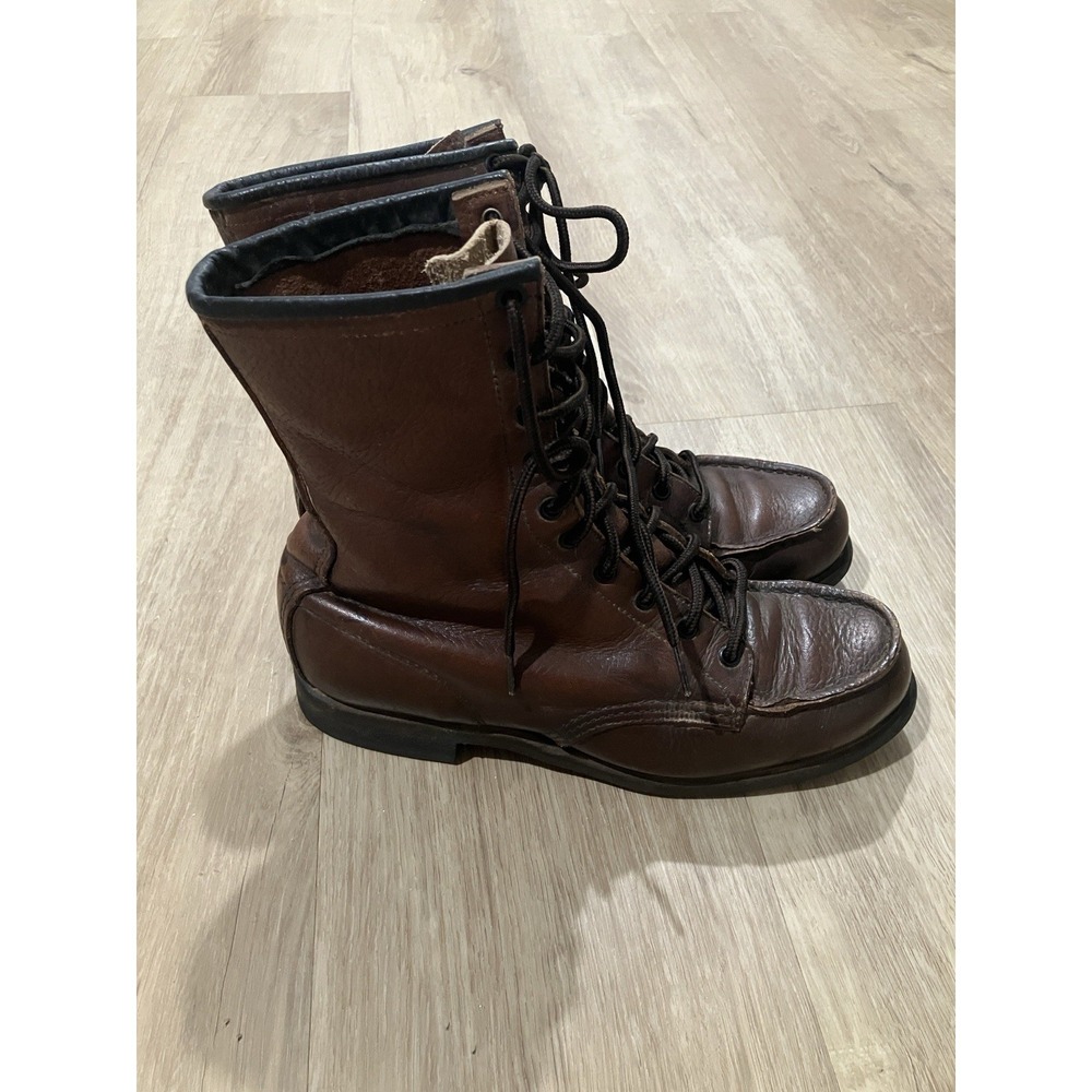 Vintage 70s Red Wing Leather Boots Crepe Sole High Top Women's Size 6.5 - Picture 8 of 15